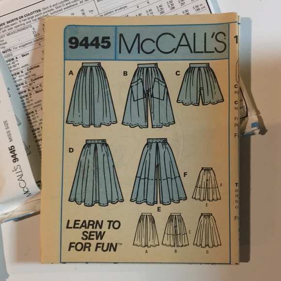 Vintage 1980s Brooke Shields pattern for size 16 culottes or skirt - Picture 5 of 7